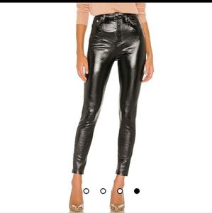 We the Free Phoenix Coated Skinny Jean black faux leather high rise